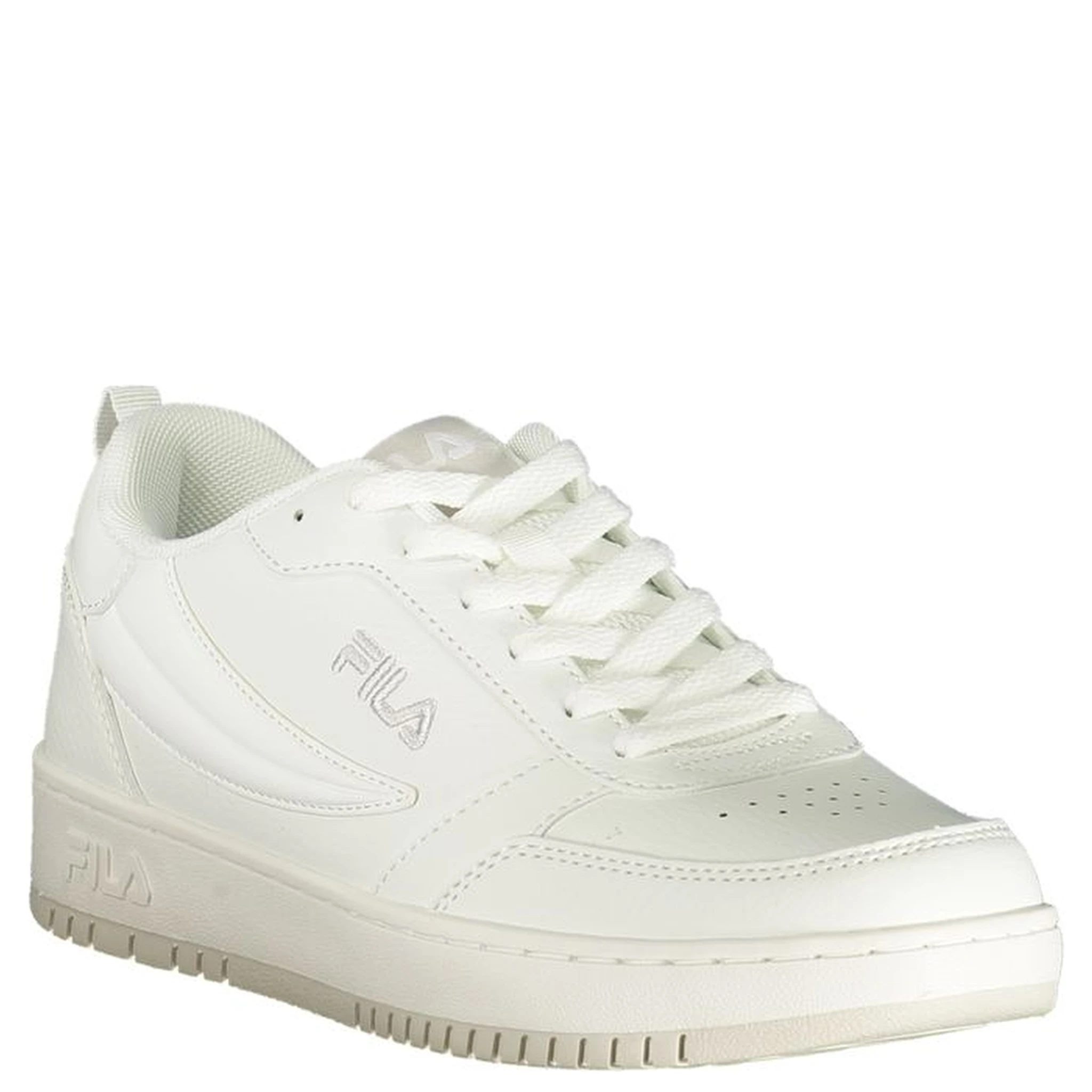 White Polyester Athletic Sneakers