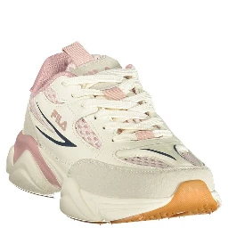 White Polyester Athletic Sneakers