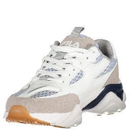 White Polyester Athletic Sneakers