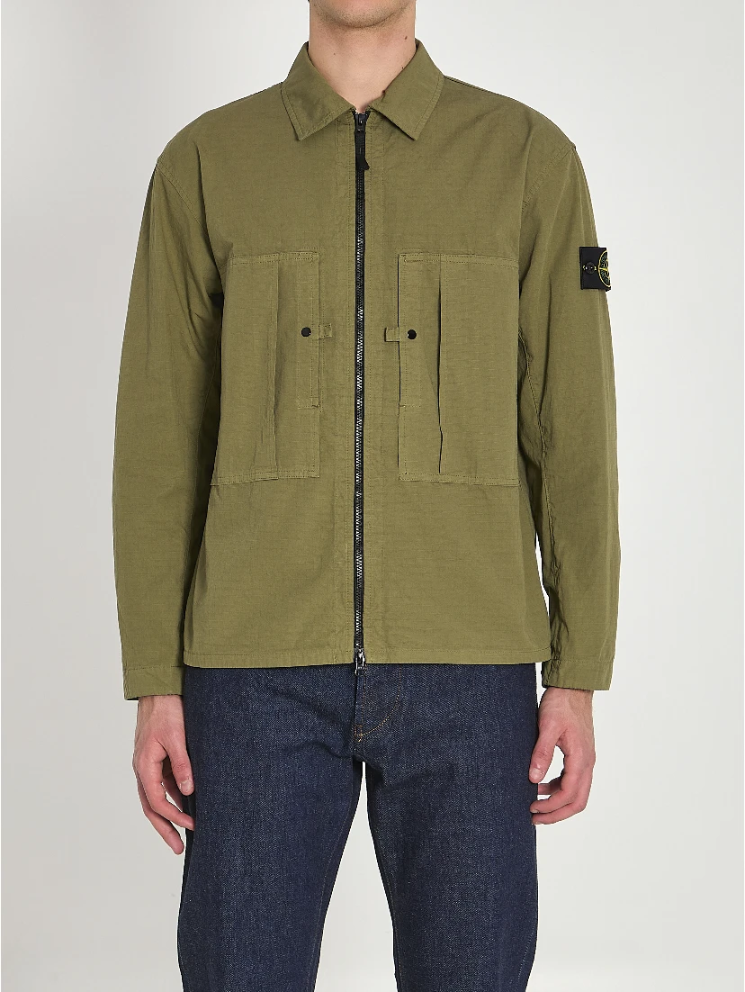 Ripstop cotton overshirt