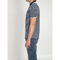 Striped pique polo shirt