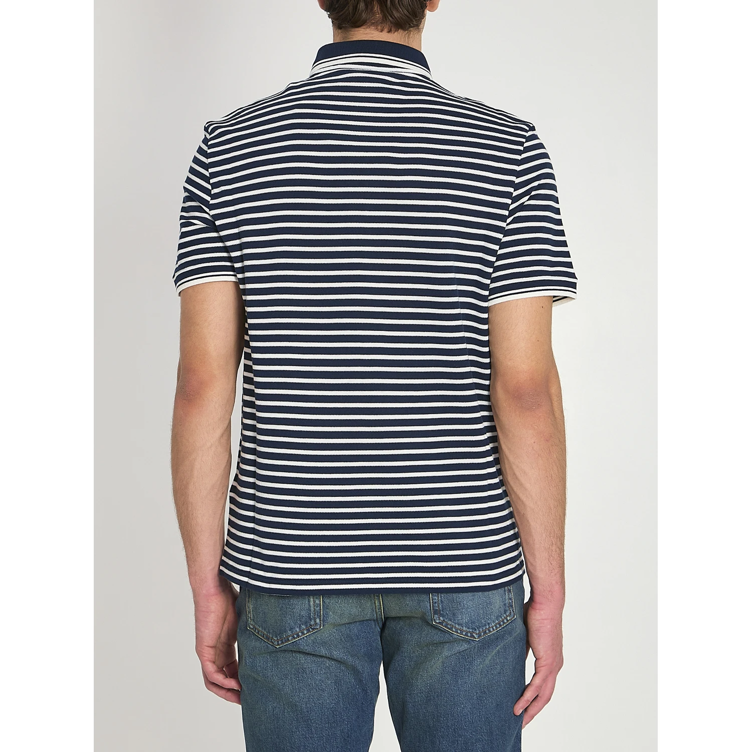 Striped pique polo shirt