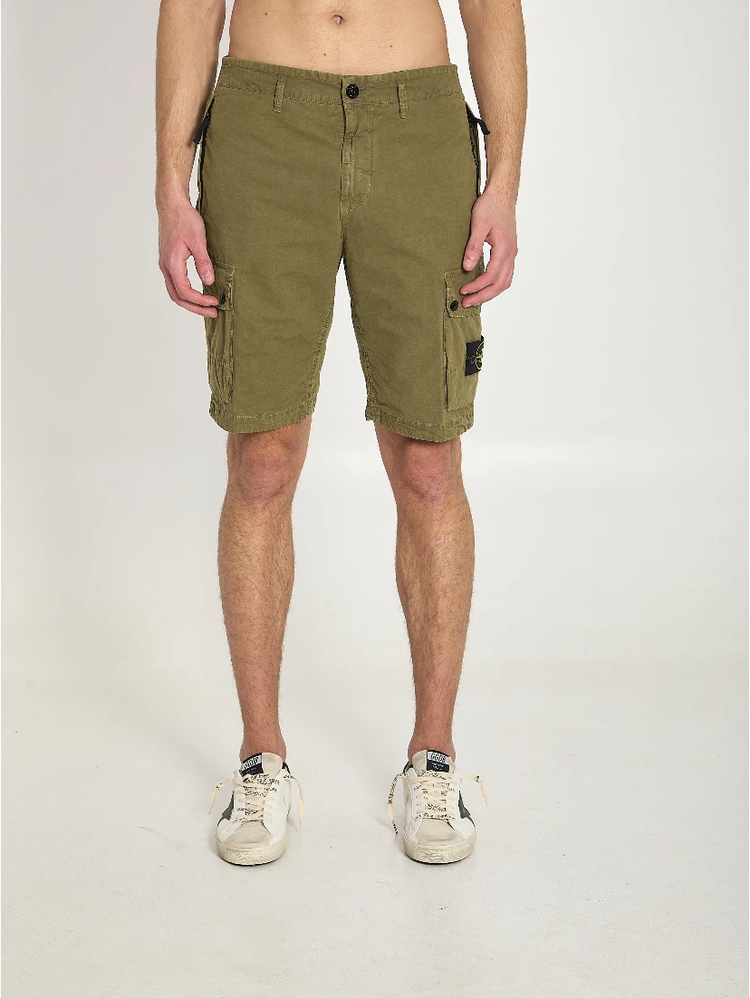Slim bermuda military green