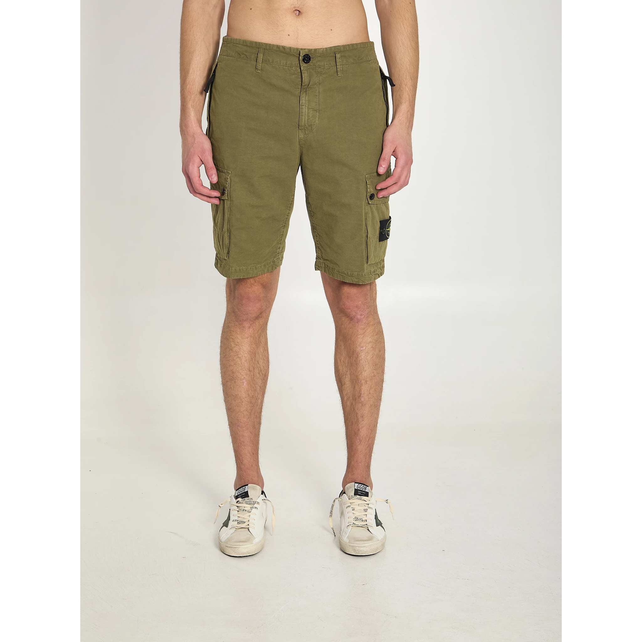 Slim bermuda military green