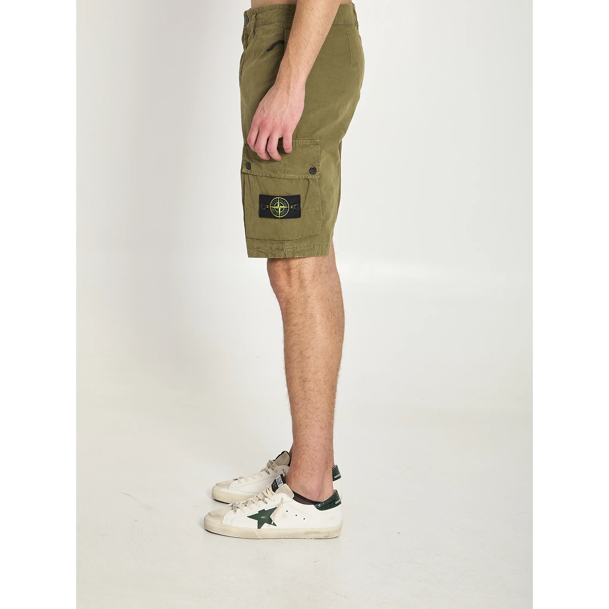 Slim bermuda military green