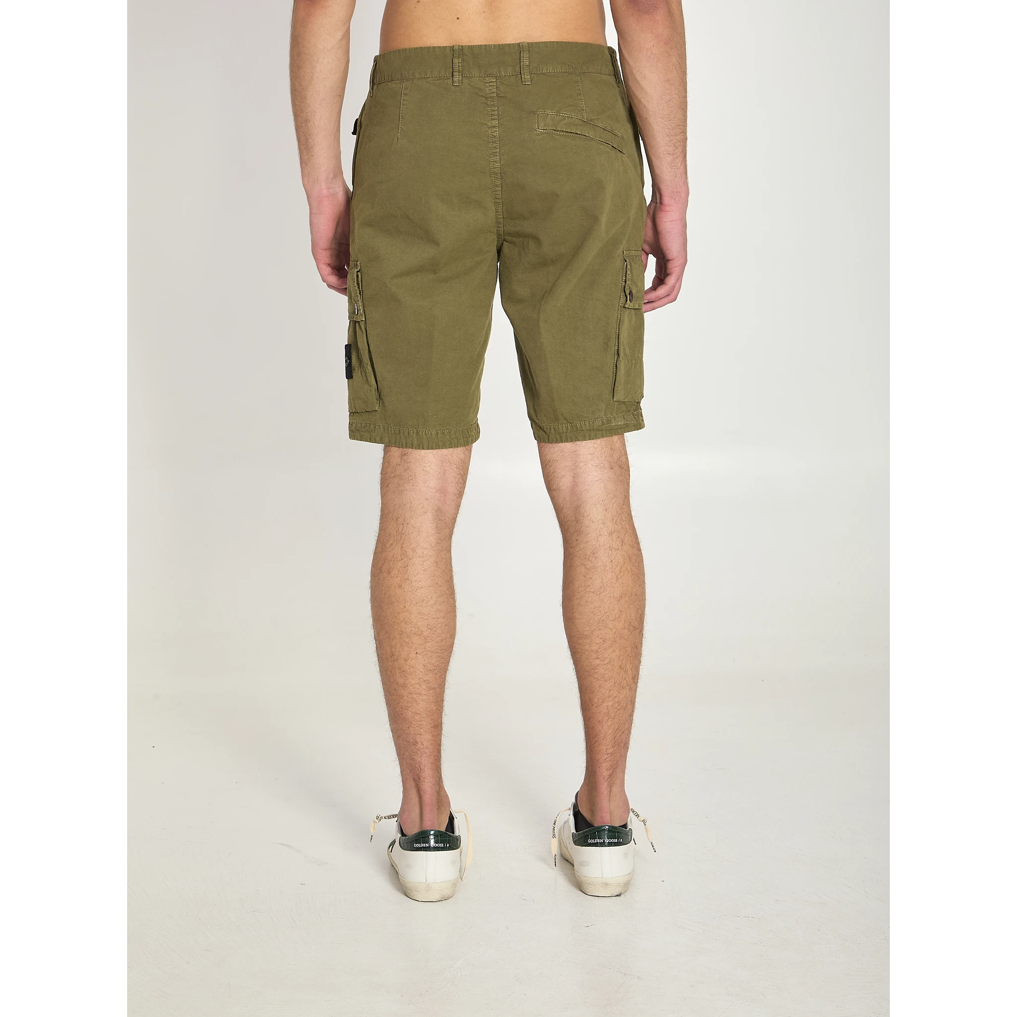 Slim bermuda military green