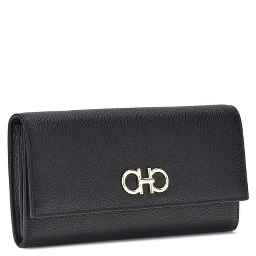 محفظة بوس توروس من جلد العجل الأسود