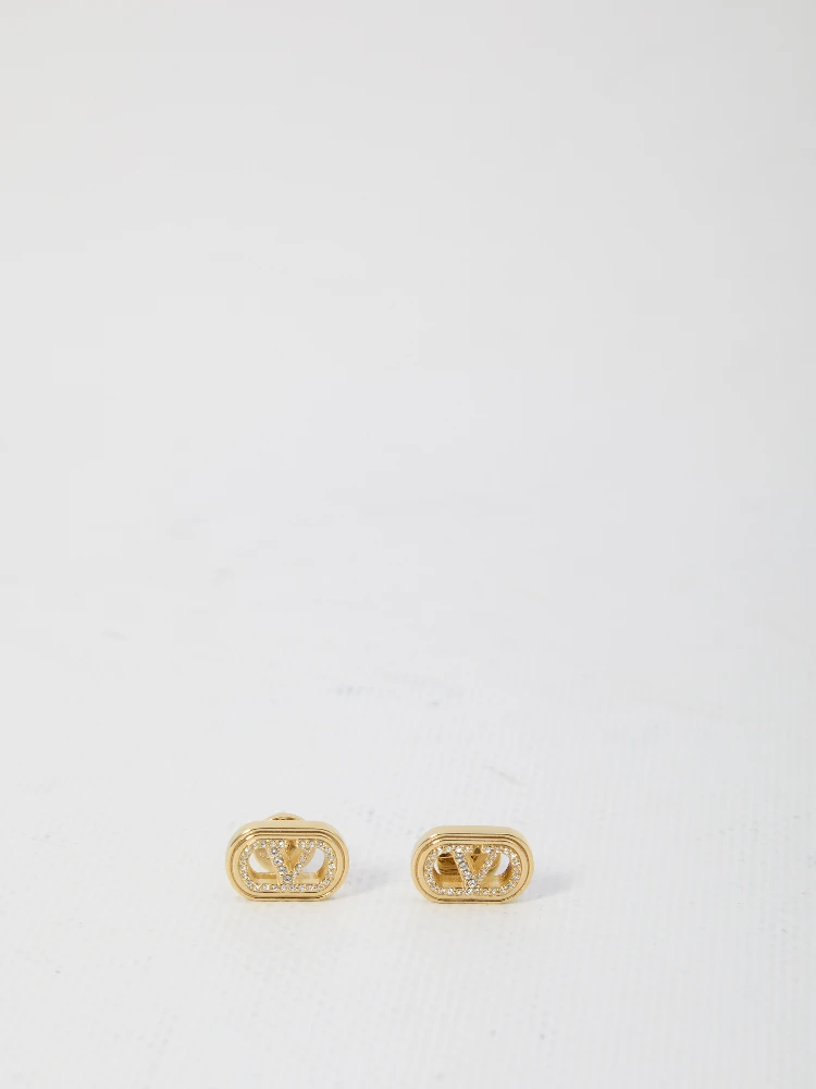 Ovalette earrings with rhinestones