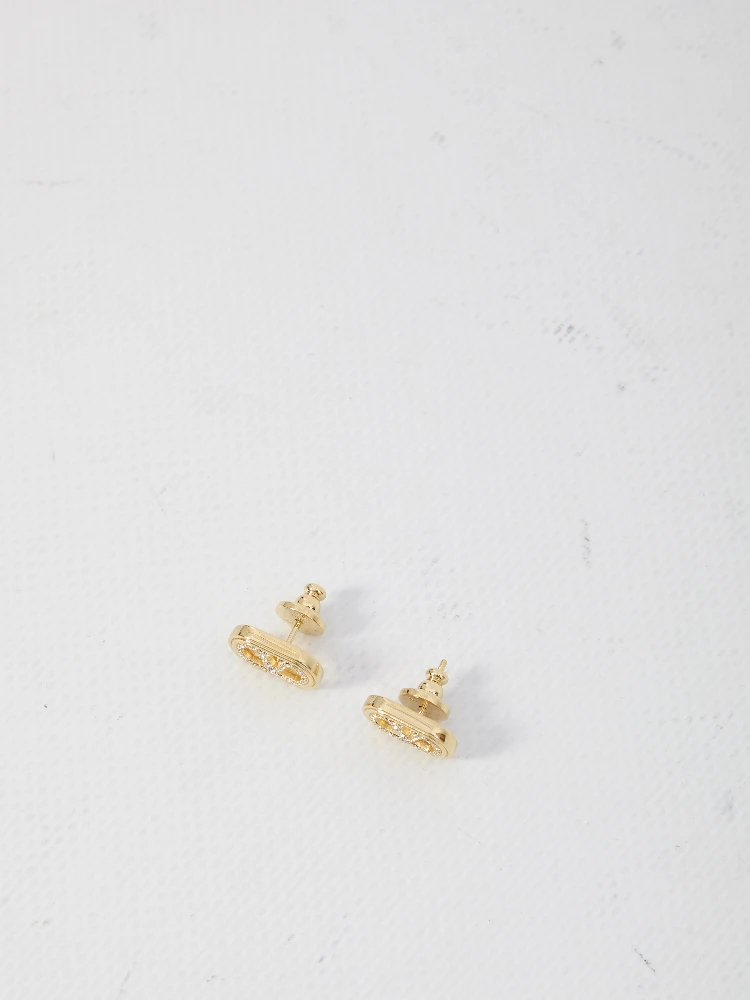 Ovalette earrings with rhinestones alternative