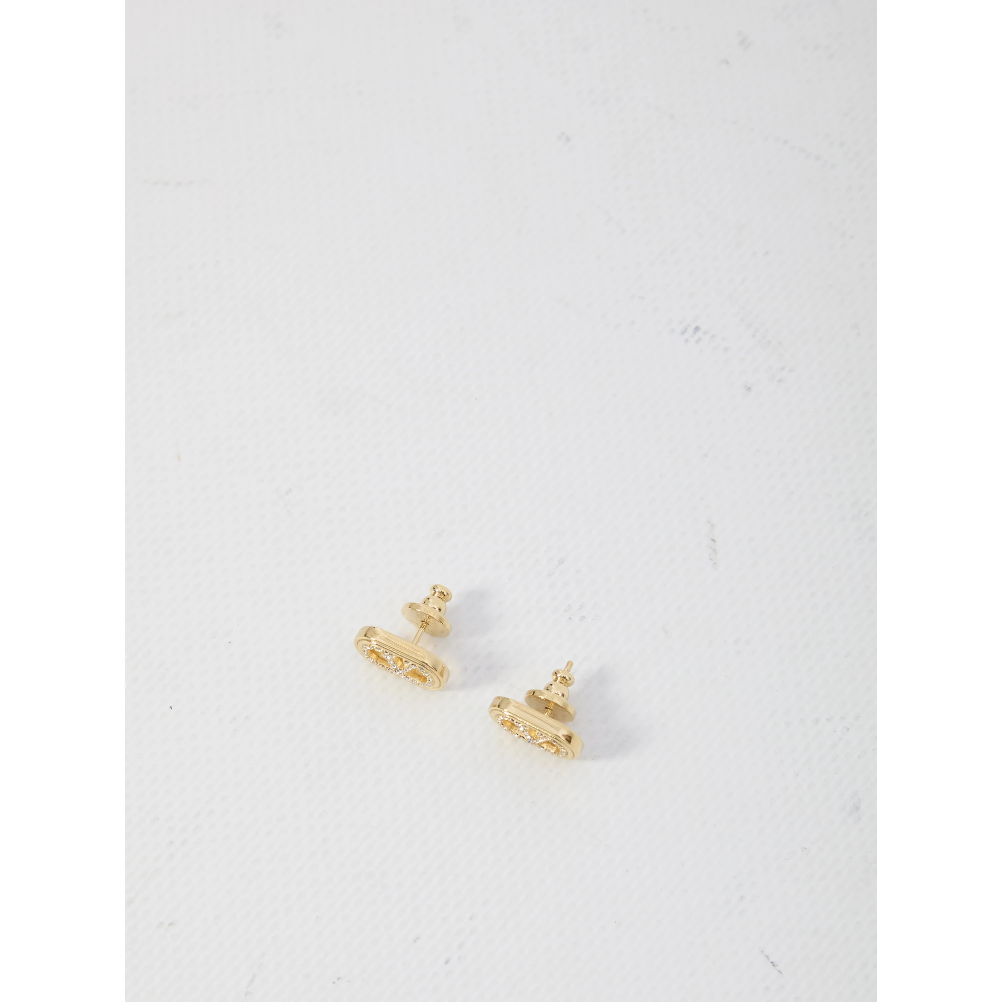 Ovalette earrings with rhinestones