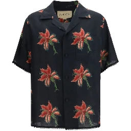 Black Linen Pattern Shirt