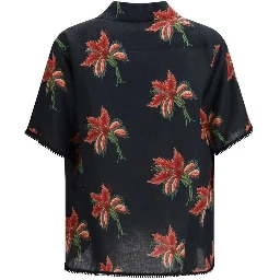 Black Linen Pattern Shirt