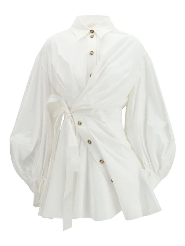 White Cotton Casual Dress