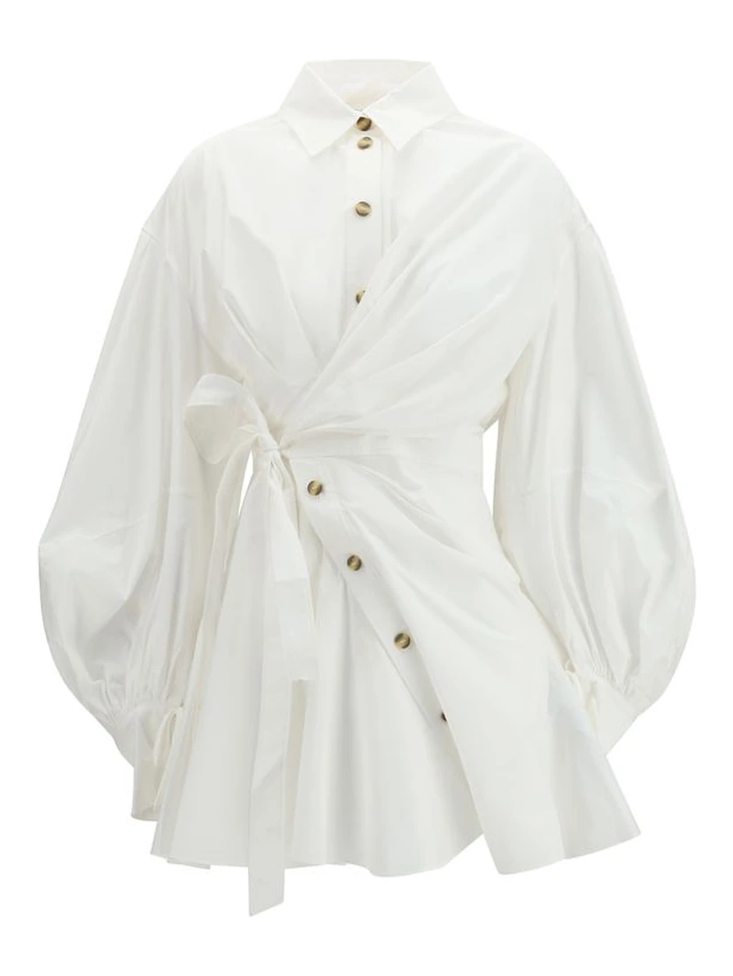 White Cotton Casual Dress