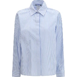 قميص قطني أزرق بنقشة