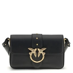 حقيبة كتف بوس توروس من جلد العجل الأسود