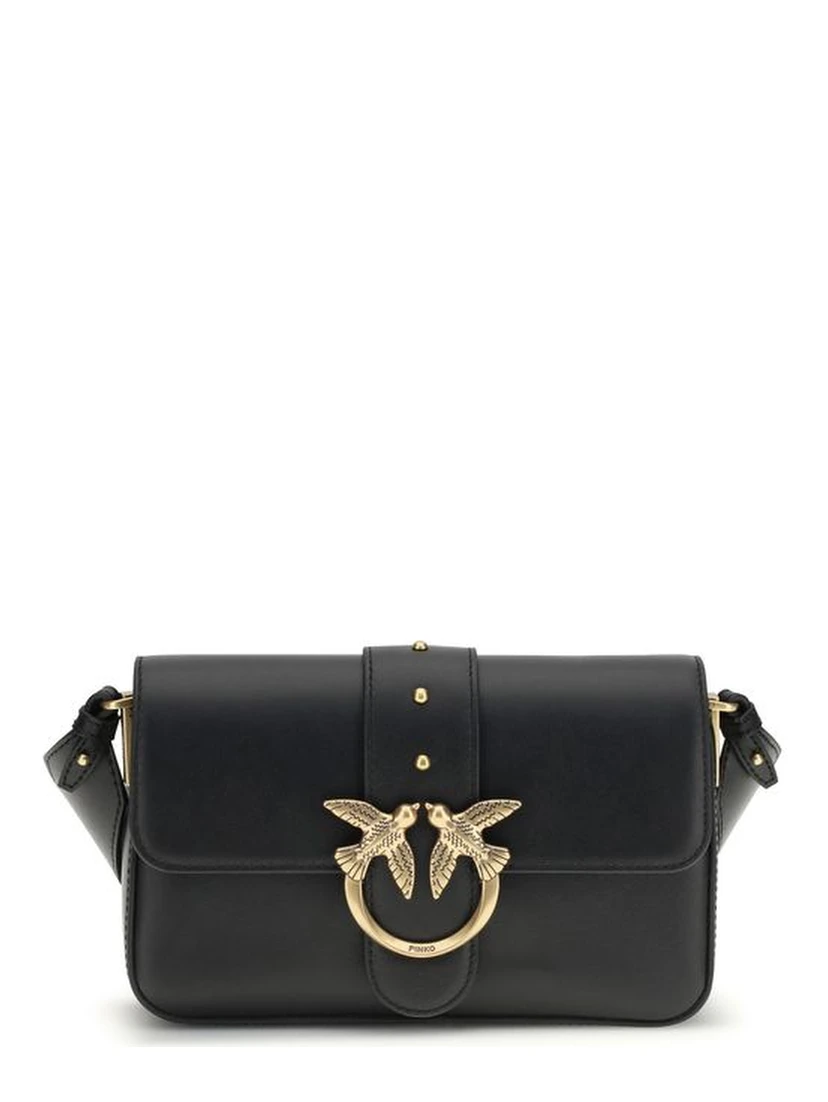 حقيبة كتف بوس توروس من جلد العجل الأسود