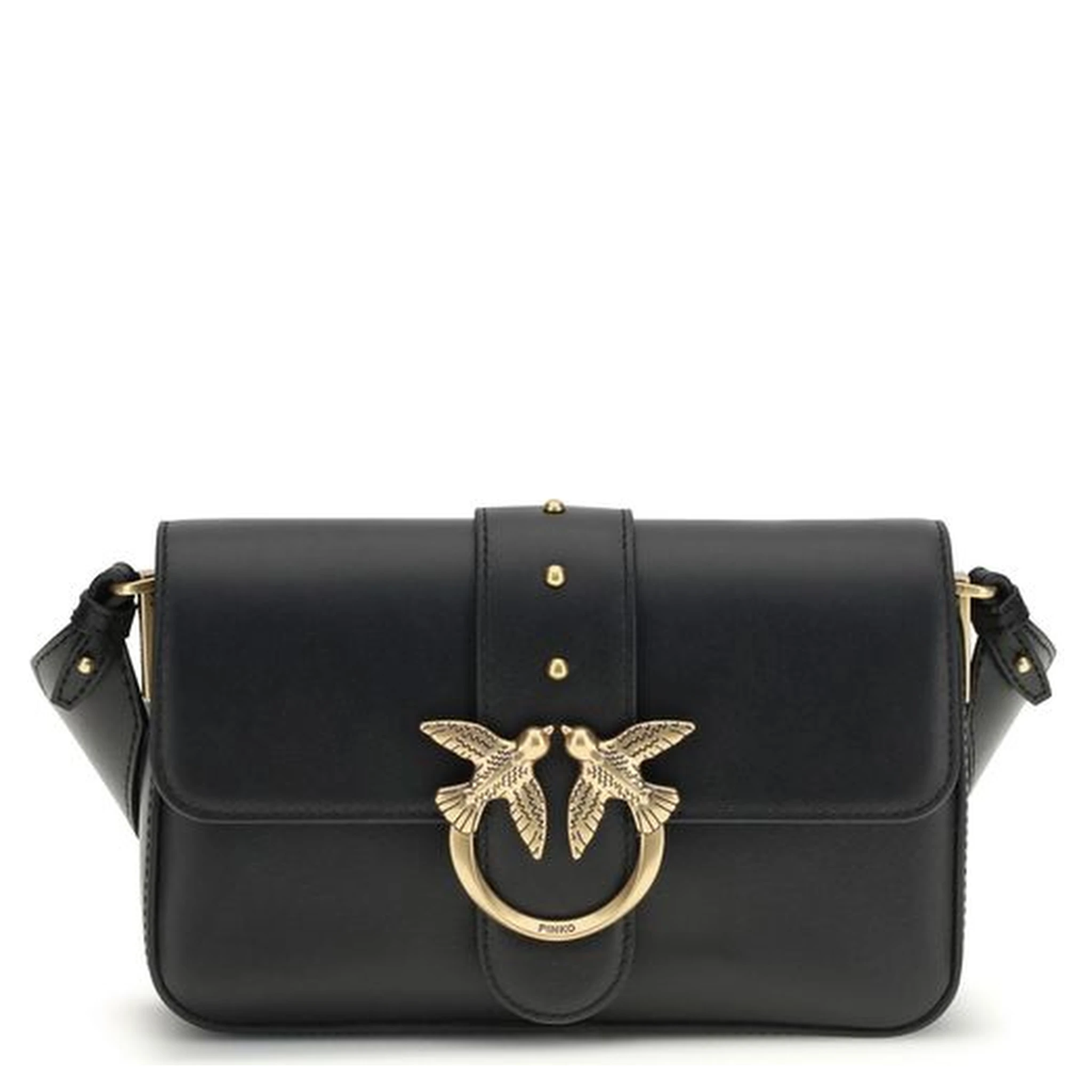 حقيبة كتف بوس توروس من جلد العجل الأسود