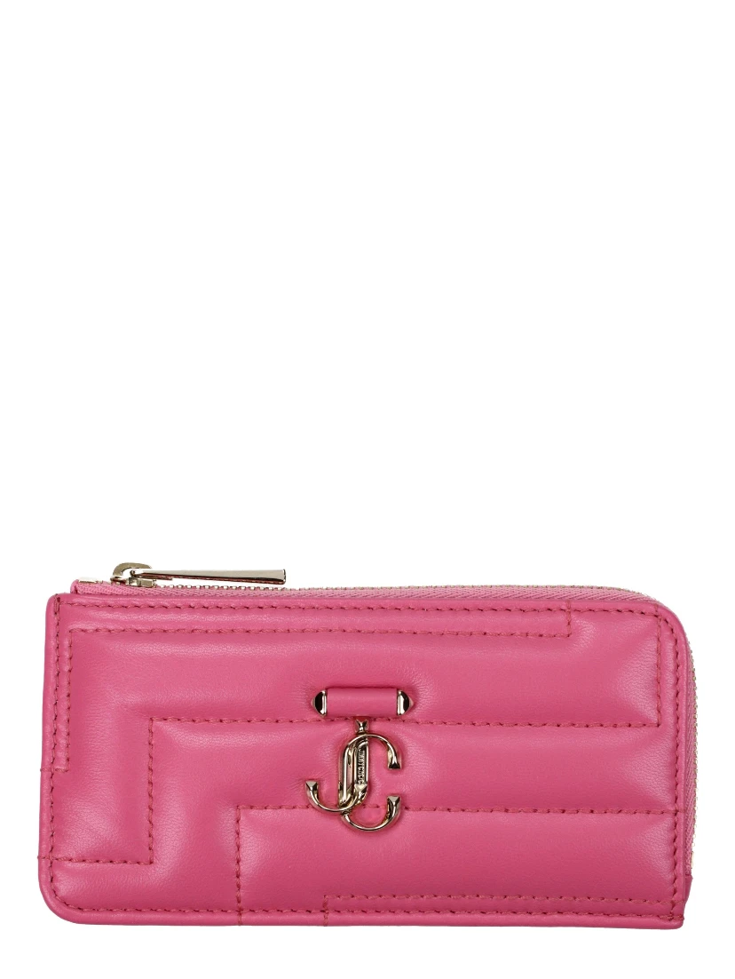 محفظة جلدية وردية