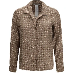 Brown Silk Pattern Shirt