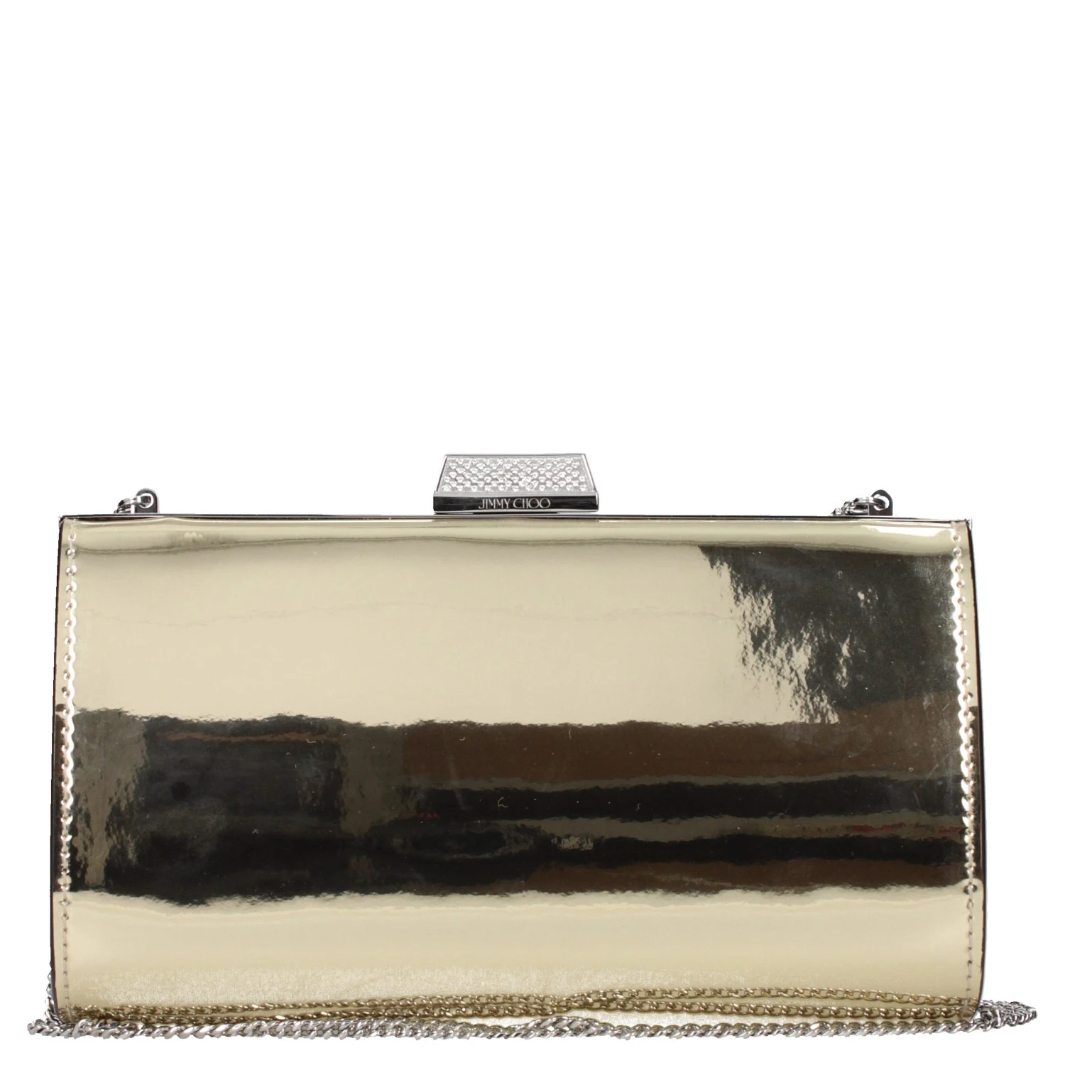 Gold Leather Clutch Bag
