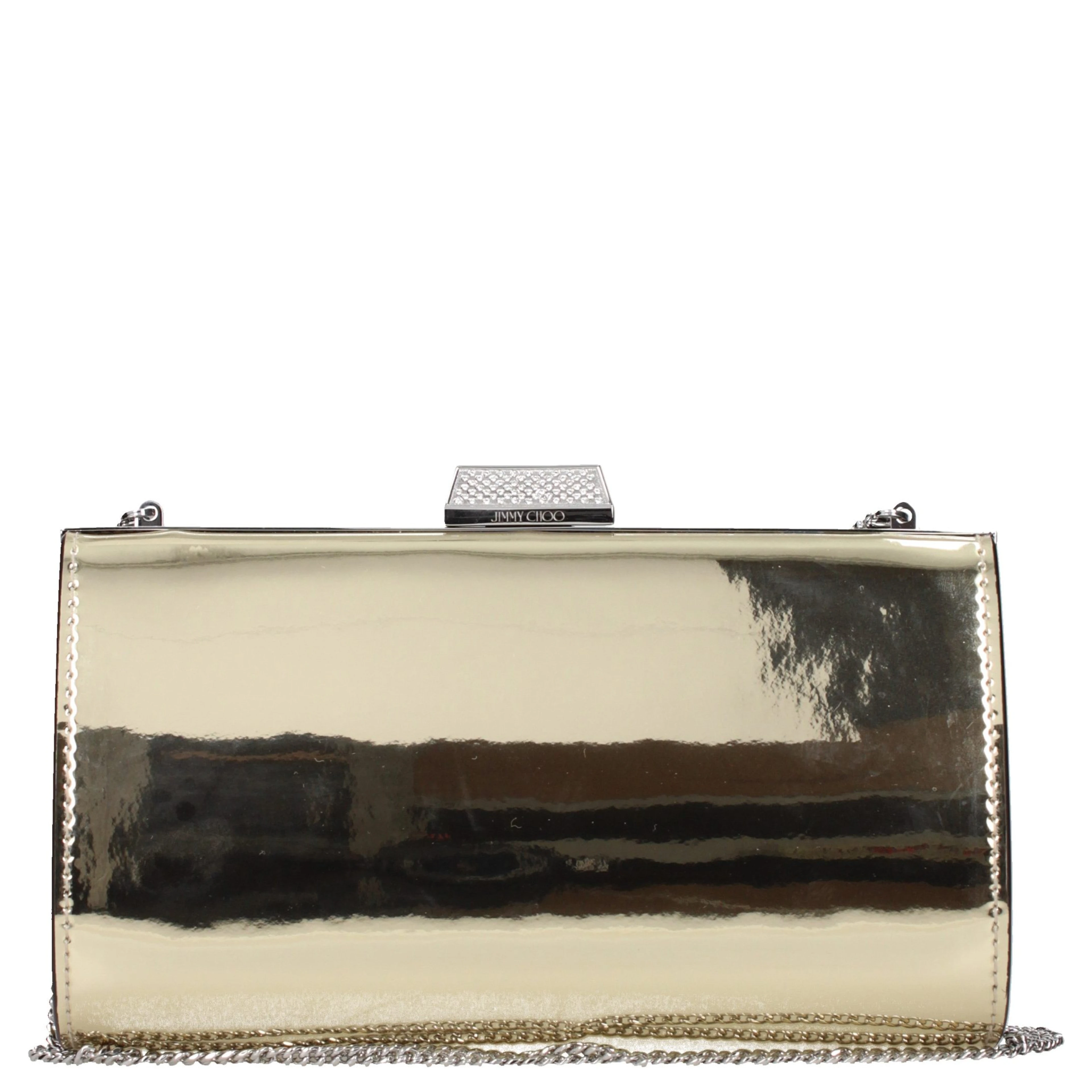 Gold Leather Clutch Bag