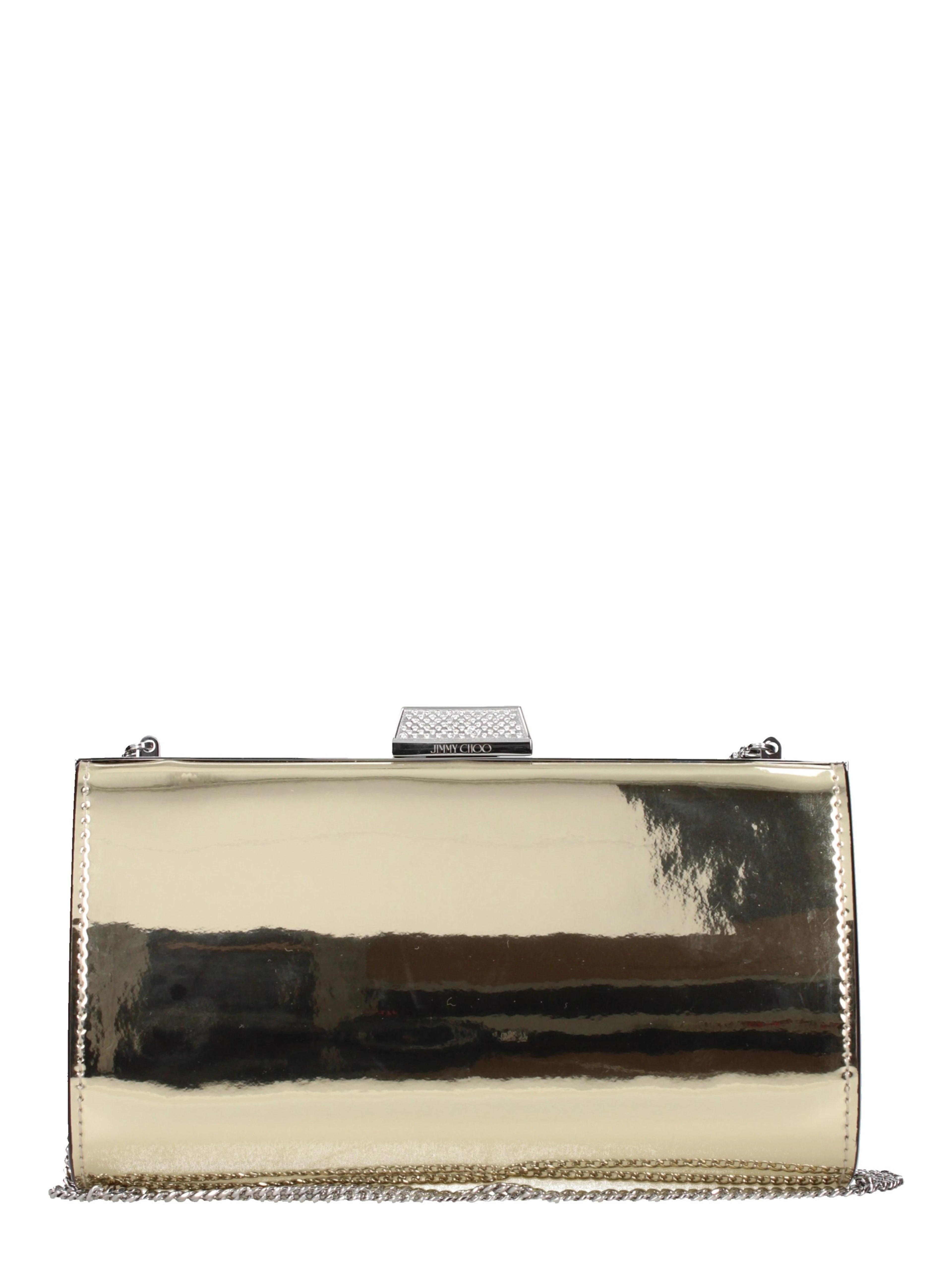 Gold Leather Clutch Bag
