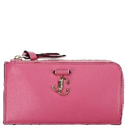 محفظة جلدية وردية