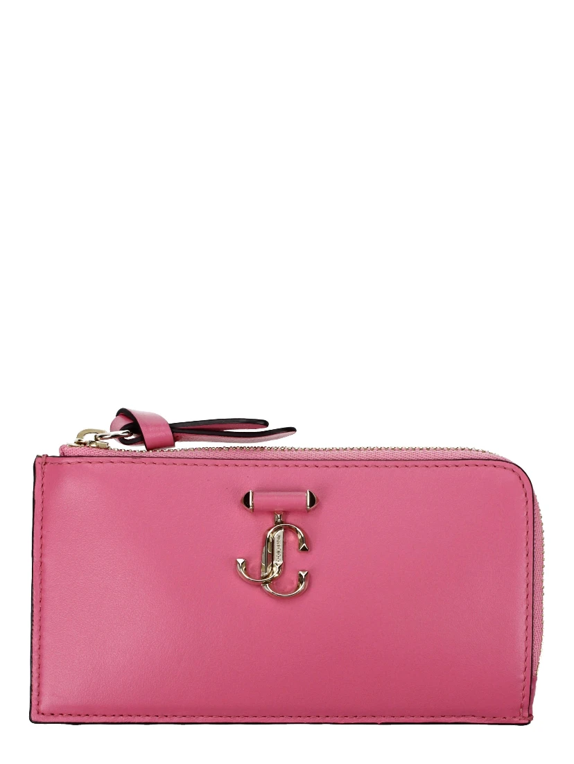 محفظة جلدية وردية