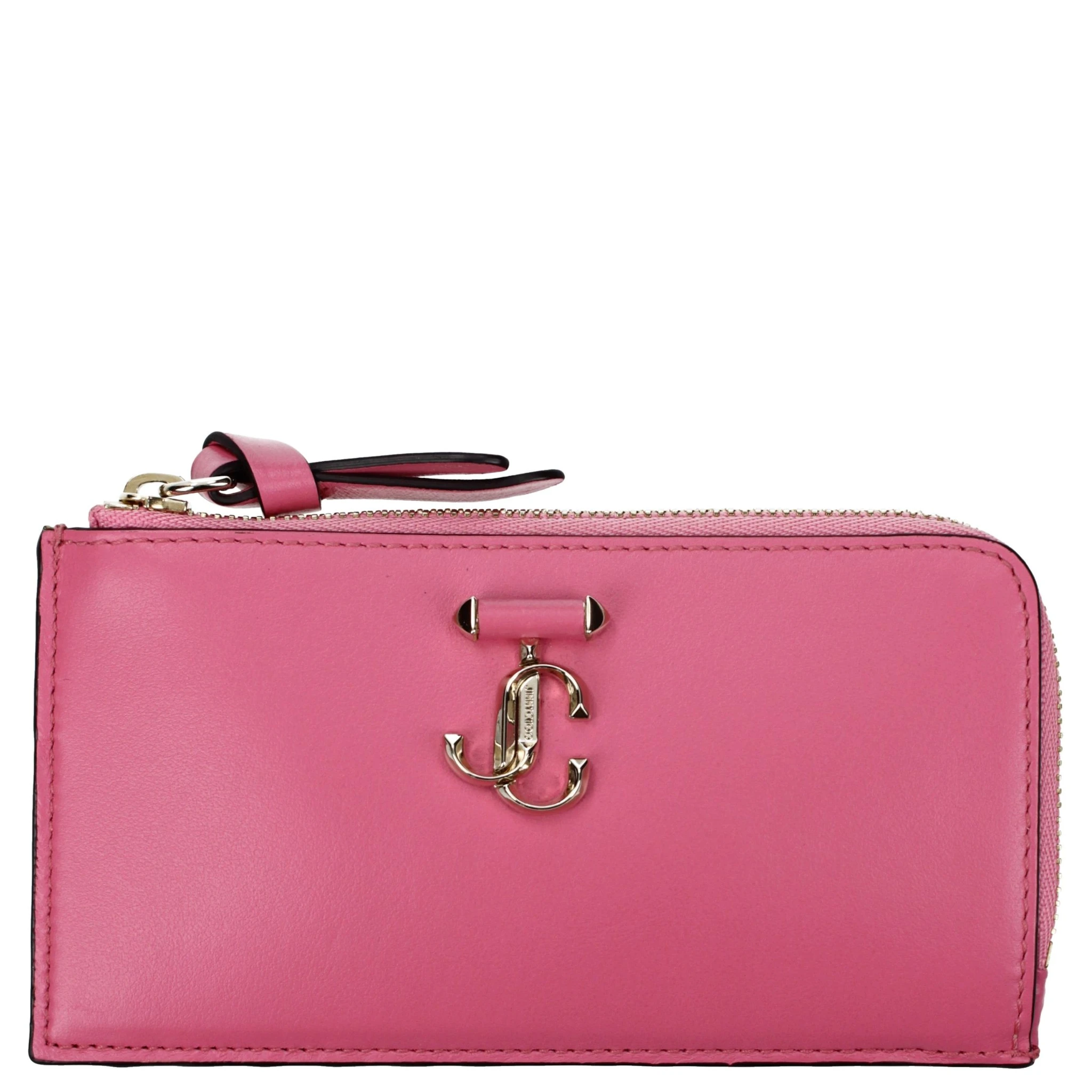 محفظة جلدية وردية