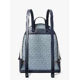 حقيبة ظهر جلدية زرقاء