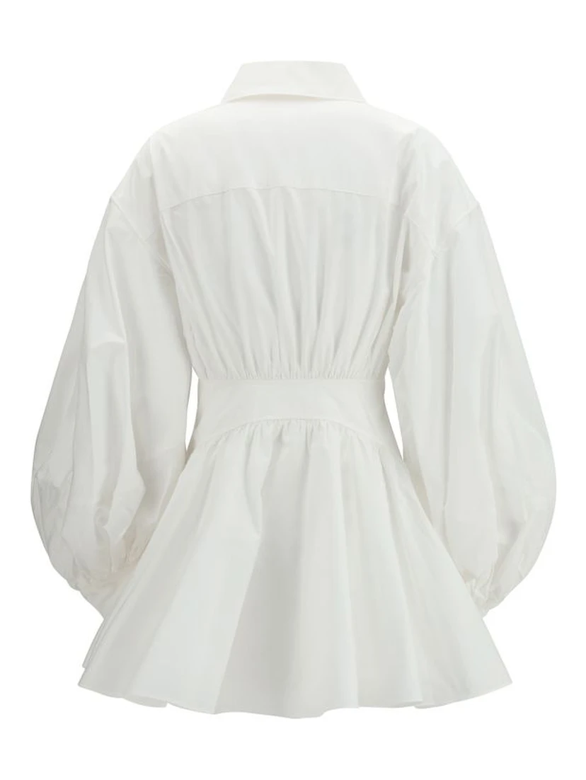 White Cotton Casual Dress