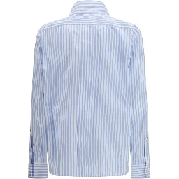 قميص قطني أزرق بنقشة