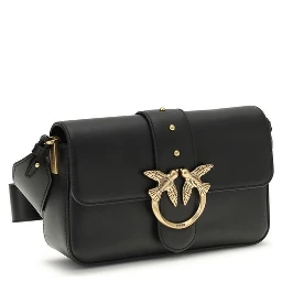 حقيبة كتف بوس توروس من جلد العجل الأسود