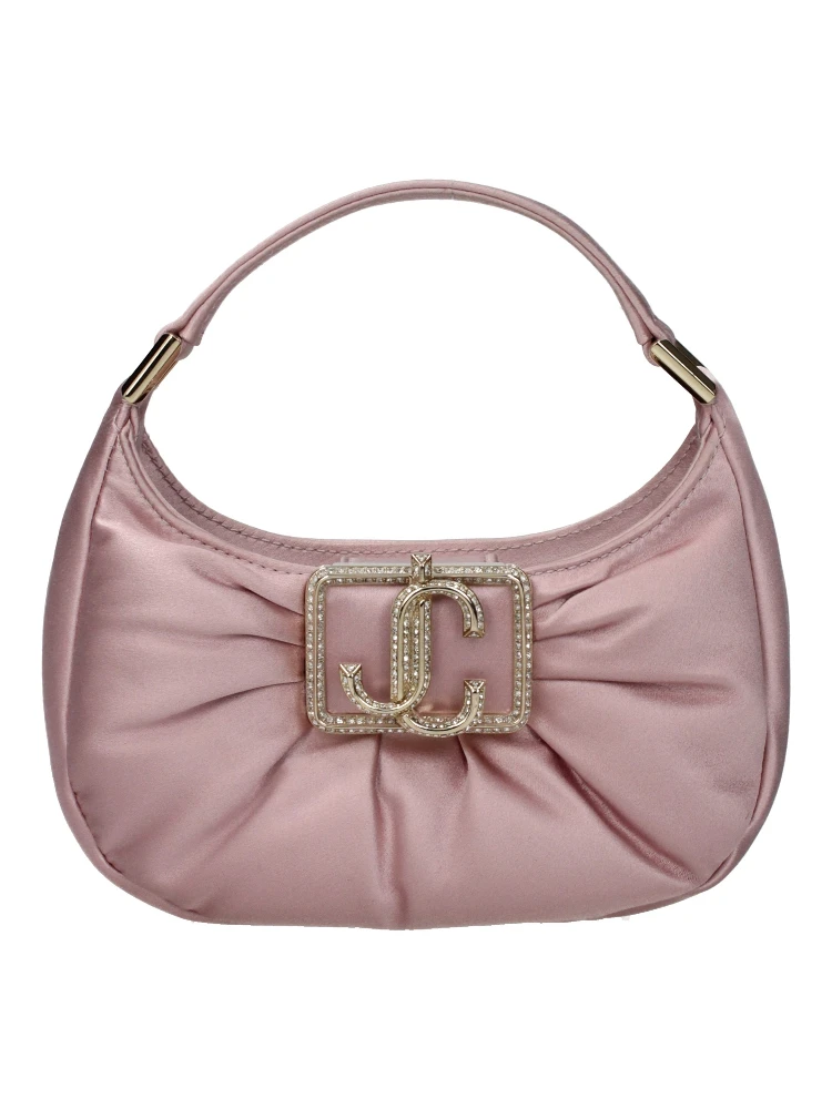 حقيبة يد من الساتان الوردي