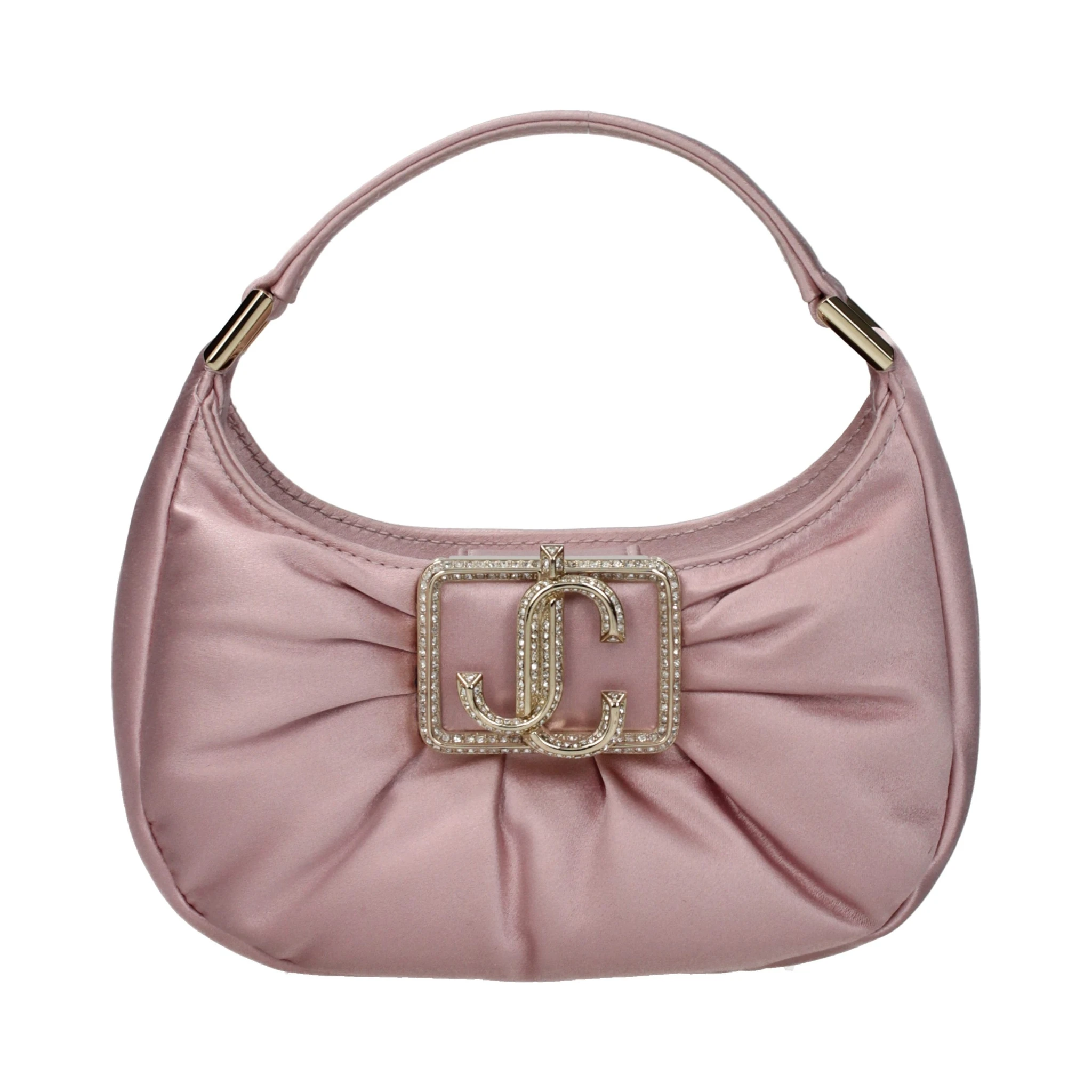 حقيبة يد من الساتان الوردي