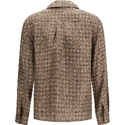 Brown Silk Pattern Shirt