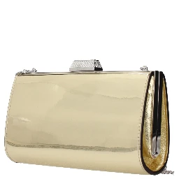 حقيبة يد جلدية ذهبية