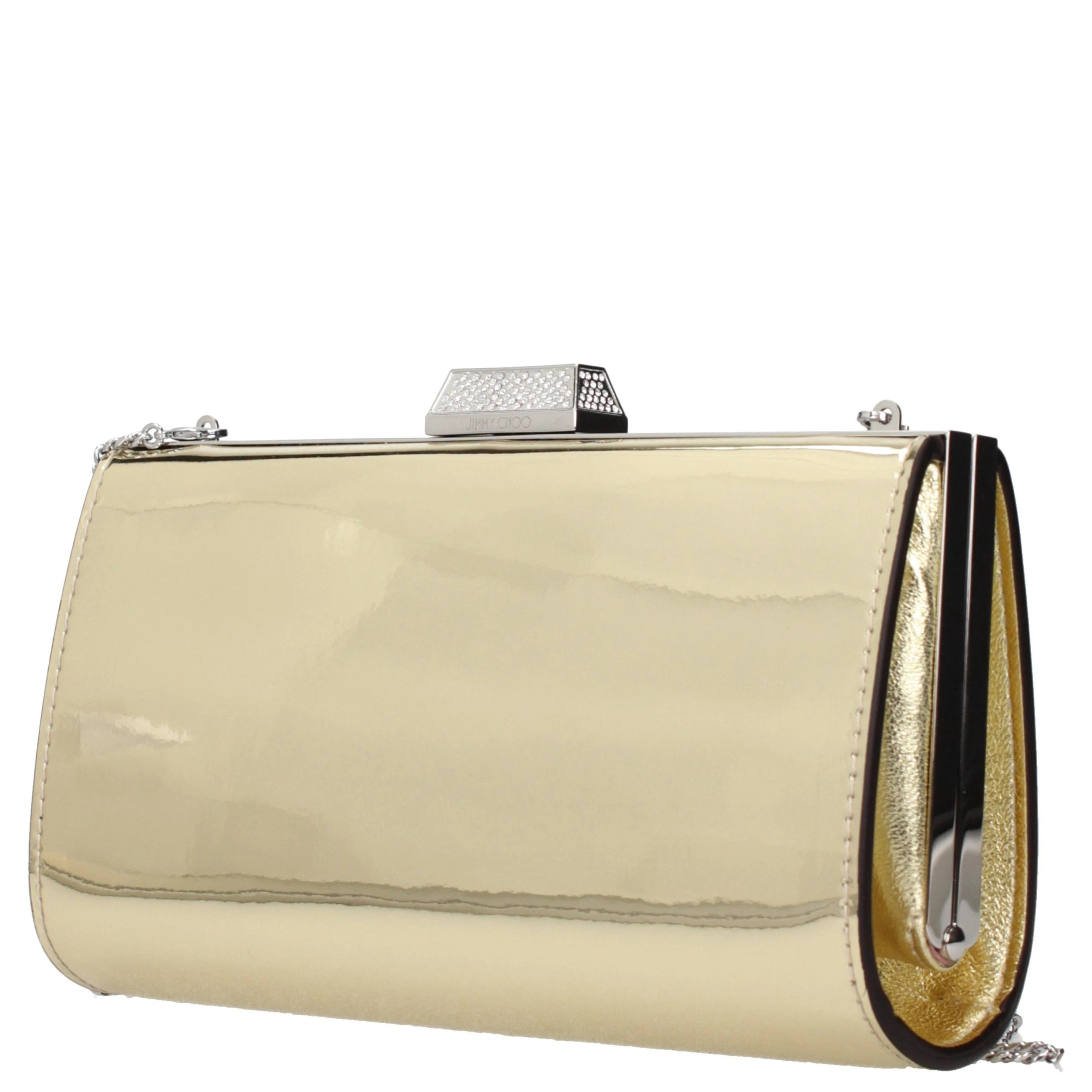 Gold Leather Clutch Bag