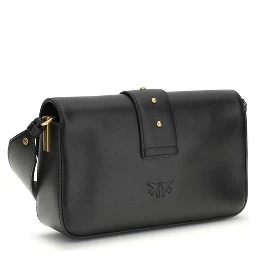 حقيبة كتف بوس توروس من جلد العجل الأسود