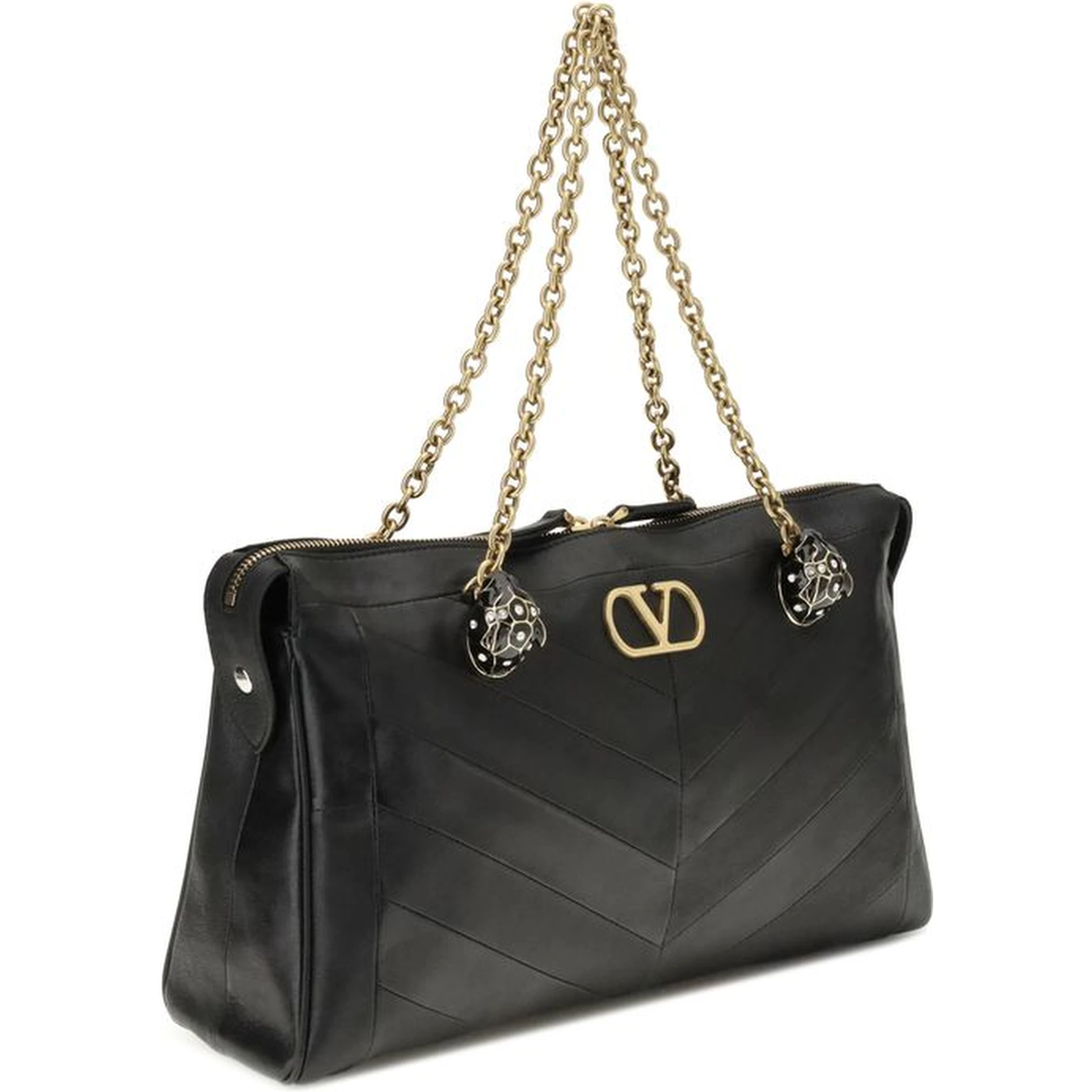 حقيبة كتف من جلد الخروف الأسود (Ovis Aries Aries)