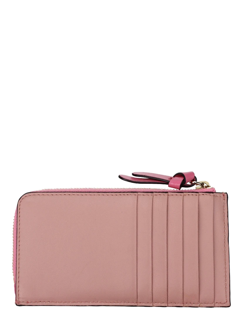 محفظة جلدية وردية