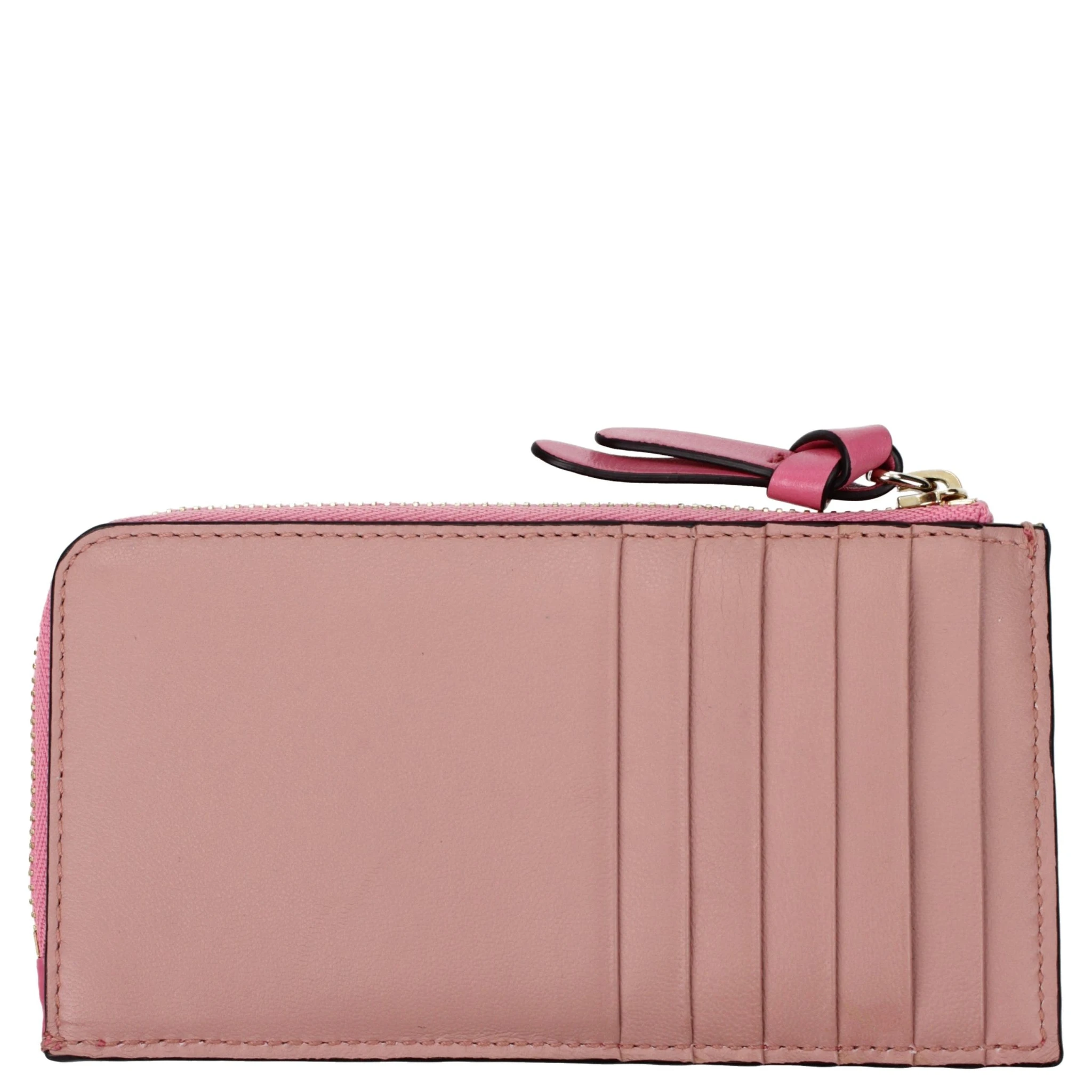 محفظة جلدية وردية