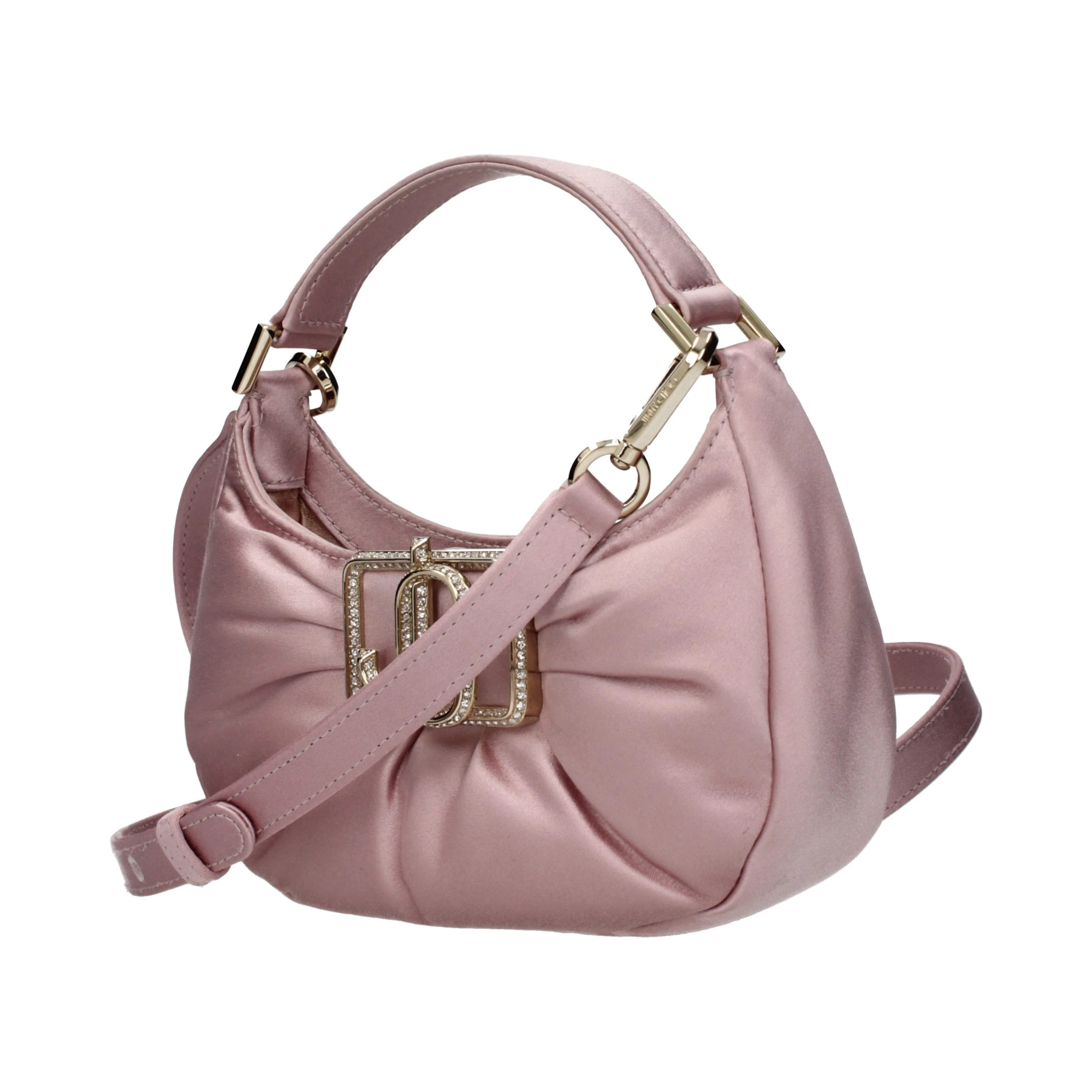 حقيبة يد من الساتان الوردي