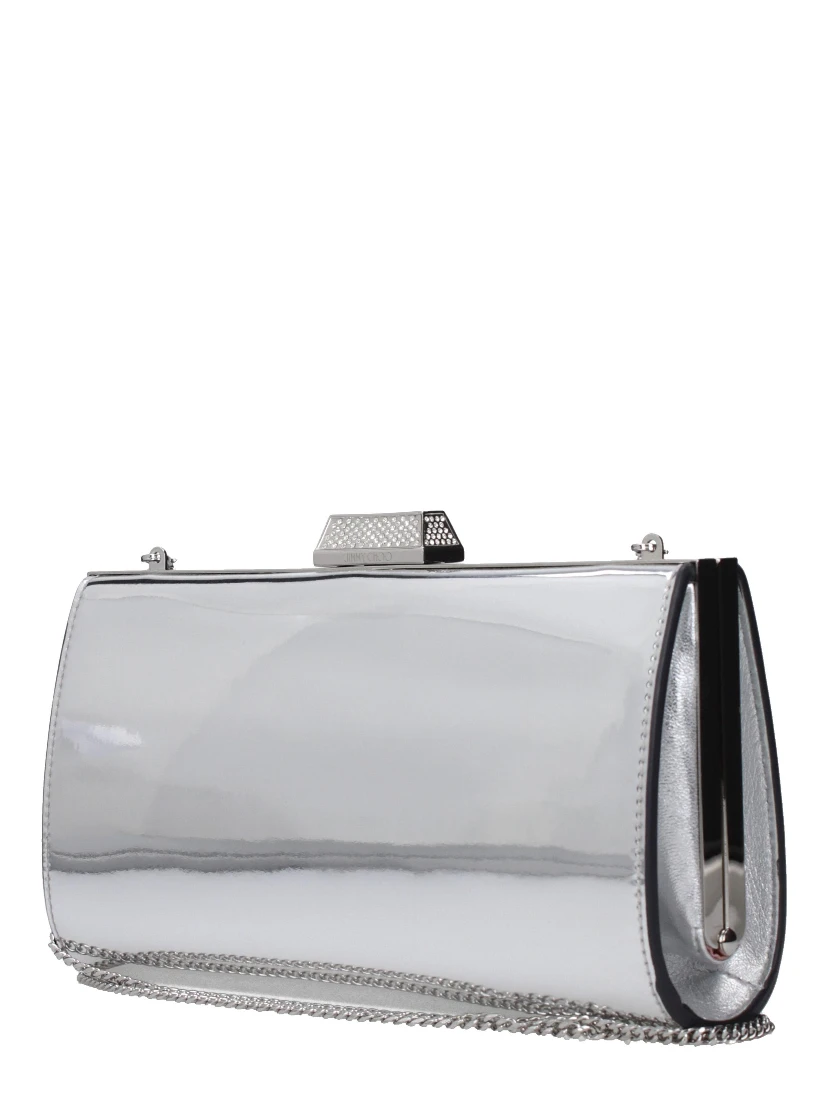 حقيبة يد جلدية رمادية