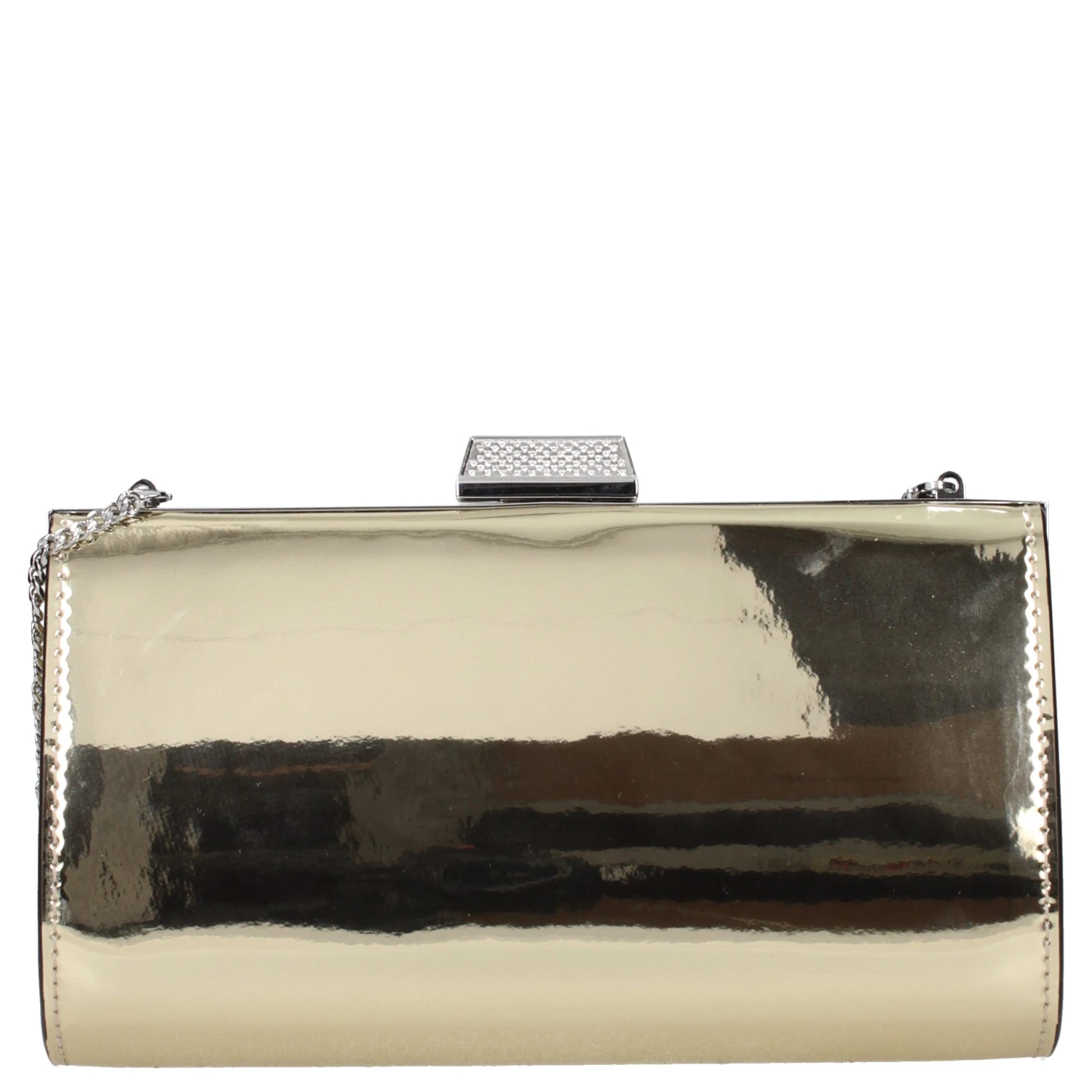Gold Leather Clutch Bag