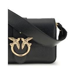 حقيبة كتف بوس توروس من جلد العجل الأسود