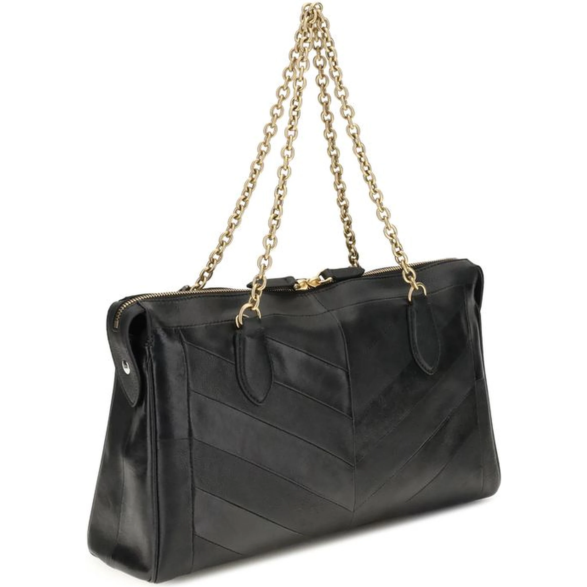 حقيبة كتف من جلد الخروف الأسود (Ovis Aries Aries)