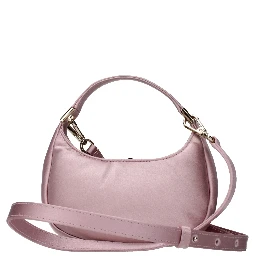 حقيبة يد من الساتان الوردي