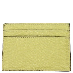 حامل بطاقات من الجلد الأصفر